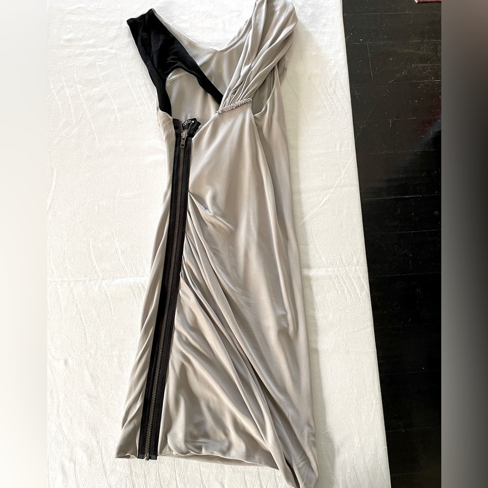 Cut25 black zip detailed, gray sexy dress.